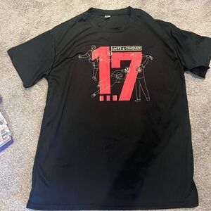 Atl United Red and Black Short Sleeve Tee with Vintage Number Design